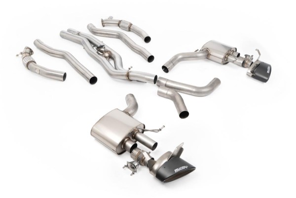 Milltek Sport Sportauspuff passend für Audi RS6 & RS7 4.0 V8 Bi-Turbo Signature Series Titanium - carbon Endrohre