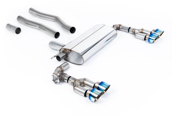 Milltek Sport Abgasanlage passend für BMW 1er F40 128ti mit Maxton Diffusor - titan geflämmte Endrohre