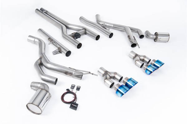 Milltek Sport Auspuffanlage passend für Dogde RAM Challenger SRT Hellcat inkl. Klappensteuerung - titan geflämmte Endrohre