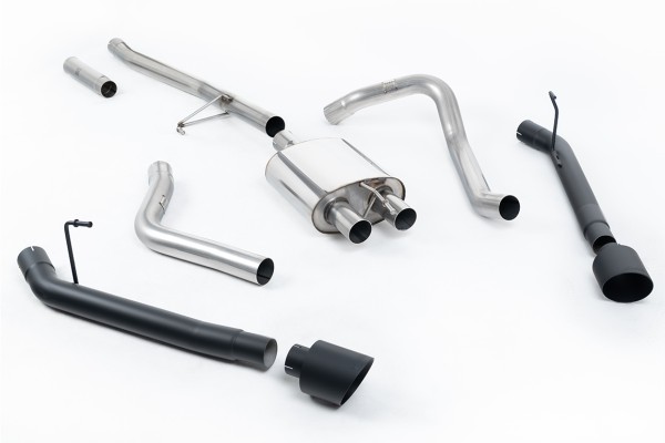 Milltek Sport Auspuffanlage passend für Jeep Gladiator JT 3.6 V6 - Rear Exit Cat Back - schwarze Endrohre