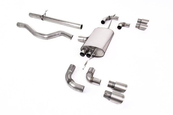 Milltek Sport Auspuffanlage passend für Land Rover / Range Rover Defender 110 2.0 I4 P300 & P400e - ungedämpft - titan Endrohre