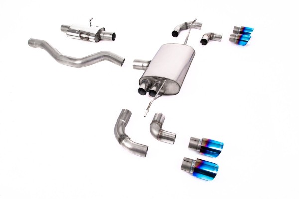 Milltek Sport Auspuffanlage passend für Land Rover / Range Defender 90 3.0 I6 P400 - gedämpft - titan-geflämmte Endrohre