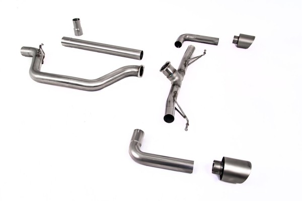 Milltek Sport Auspuffanlage passend für Volkswagen Golf Mk8 GTI & Clubsport ab OPF - Race-System - titan-gebürstete Endrohre