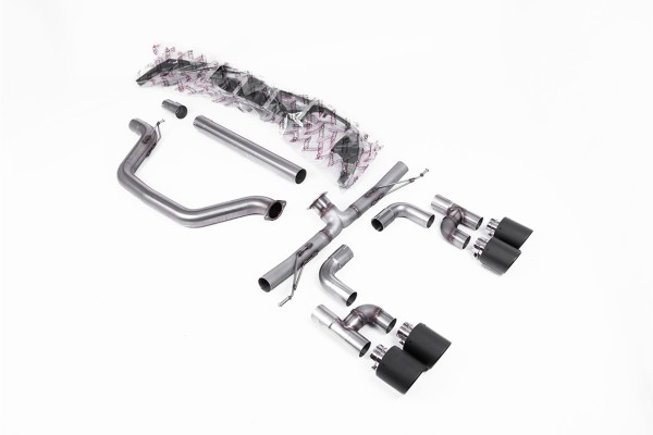 Milltek Sport Auspuffanlage passend für Volkswagen Golf Mk8 GTI ab Kat - Golf-R-Style - Race-Version - carbon Endrohre