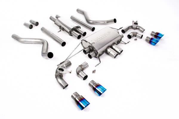 Milltek Klappen Auspuffanlage passend für Land / Range Rover Defender 110 5.0 V8 ab Kat - gedämpft - titan-geflämmte Endrohre