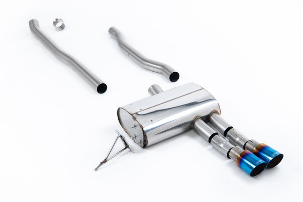 Milltek Sport Auspuffanlage passend für Mini Mk3 F55 Cooper S 2.0 Turbo ab 2014 - ungedämpft - titan-geflämmte Endrohre