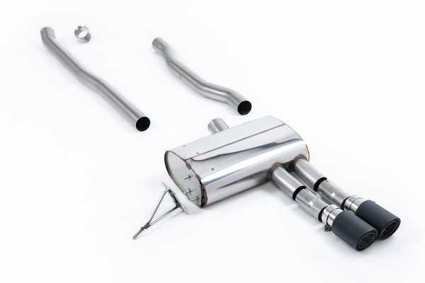 Milltek Sport Auspuffanlage passend für Mini Mk3 F55 Cooper S 2.0 Turbo ab 2014 - ungedämpft - carbon Endrohre