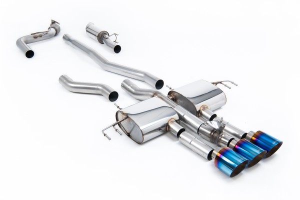 Milltek Sport Auspuffanlage passend für Honda Acura Integra Type S DE5 2.0 Turbo - teilgedämpft - titan-geflämmte Endrohre