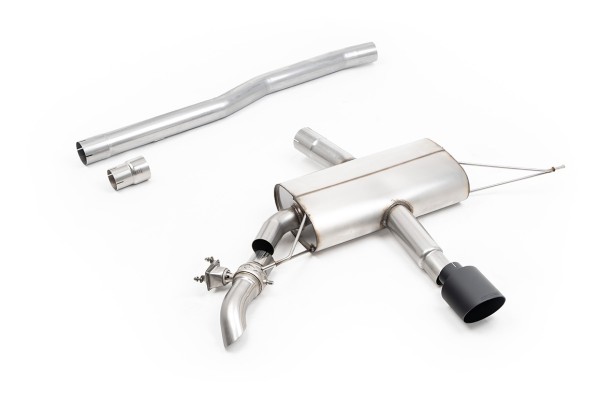 Milltek Klappen Auspuffanlage passend für Mini F66 JCW 2.0T B48 mit OPF - ungedämpft - schwarzes Endrohr