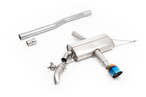 Milltek Klappen Auspuffanlage passend für Mini F66 JCW 2.0T B48 mit OPF - ungedämpft - titan-geflämmtes Endrohr