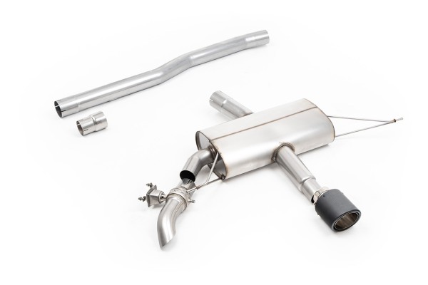 Milltek Klappen Auspuffanlage passend für Mini F66 JCW 2.0T B48 mit OPF - ungedämpft - carbon Endrohr