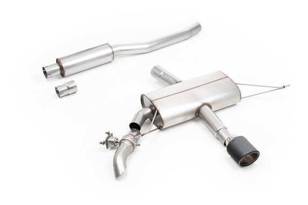 Milltek Klappen Auspuffanlage passend für Mini F66 JCW 2.0T B48 mit OPF - gedämpft - carbon Endrohr