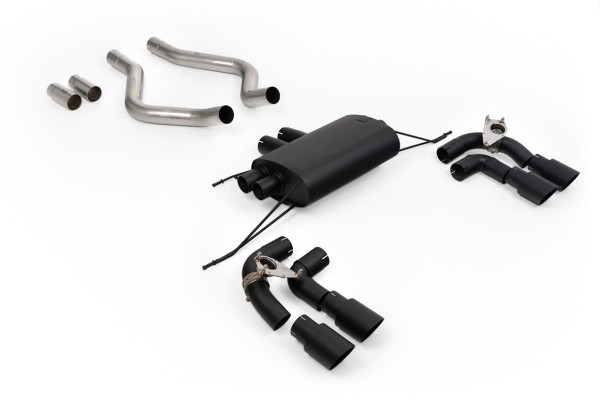 Milltek Klappen Auspuffanlage passend für Land Rover / Range Rover Defender 90 5.0 V8 - Black Coated Special Edition - ungedämpft