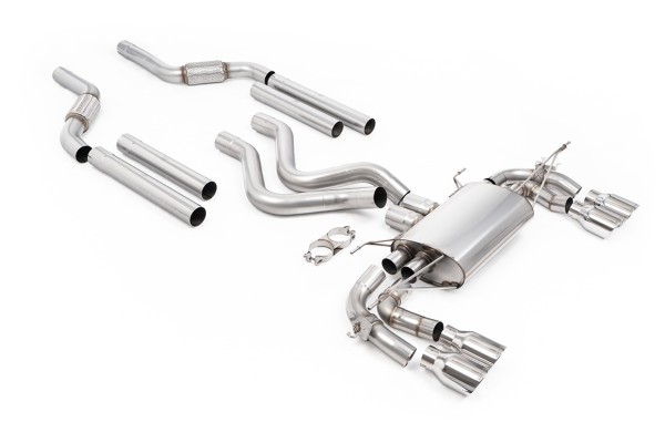 Milltek Klappen Auspuffanlage passend für Land Rover / Range Rover Defender 110 4.4 V8 - polierte Endrohre