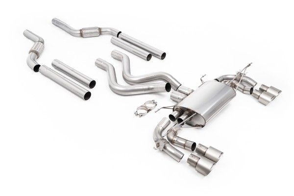 Milltek Klappen Auspuffanlage passend für Land Rover / Range Rover Defender 110 4.4 V8 - titan-gebürstete Endrohre