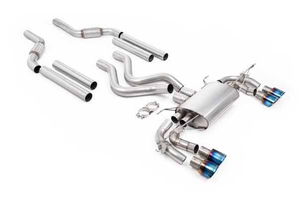 Milltek Klappen Auspuffanlage passend für Land Rover / Range Rover Defender 110 4.4 V8 - titan-geflämmte Endrohre