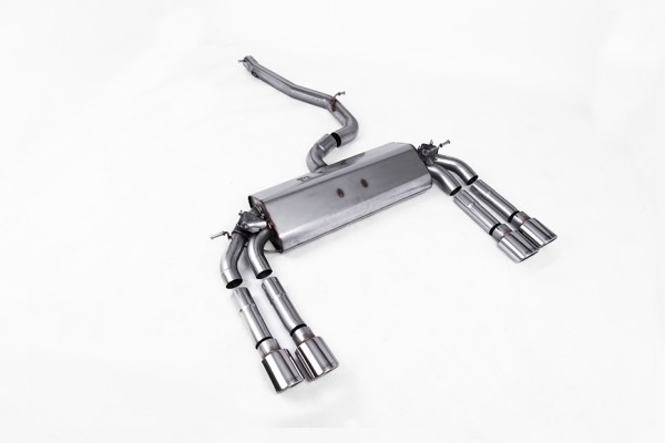 Milltek Sport Sportauspuff passend für Audi S3 2.0 quattro Saloon & Cabrion 8V.2 ungedämpft (non-resonated)- polierte ovale Endrohre