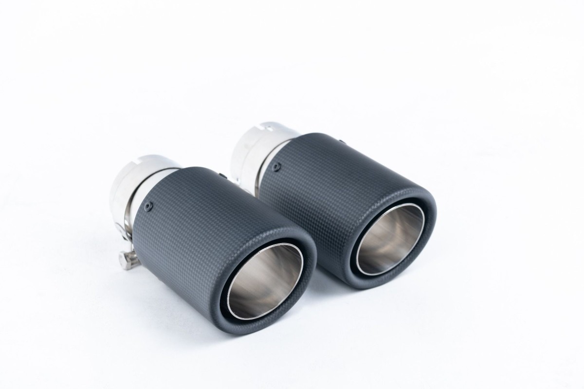 Carbon Auspuff Endrohre Schwarz Für BMW 2er F22 F23 - 90mm Sportoptik