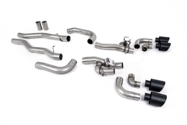 Milltek Klappen Auspuffanlage passend für BMW 8 Series M8 Competition F91/F92/F93 4.4 V8 - schwarze Endrohre