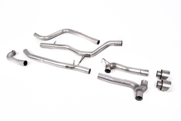 Milltek Sport Auspuffanlage passend für Ford Fiesta ST-Line Mk8 1.0T mit Maxton-Diffusor - ungedämpft - titan-gebürstete Endrohre