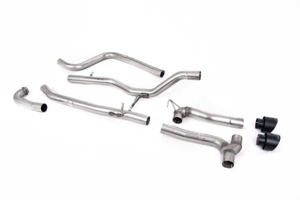 Milltek Sport Auspuffanlage passend für Ford Fiesta ST-Line Mk8 1.0T mit Maxton-Diffusor - ungedämpft - schwarze Endrohre