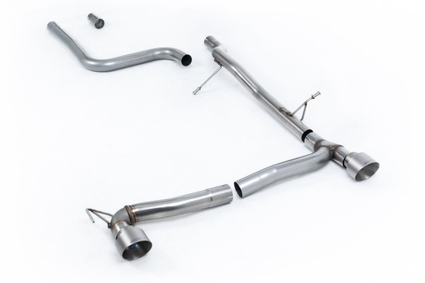 Milltek Sport Auspuffanlage passend für Ford Fiesta MK8 1.0T ST-Line mit Maxton-Diffusor - ungedämpft - titan-gebürstete Endrohre