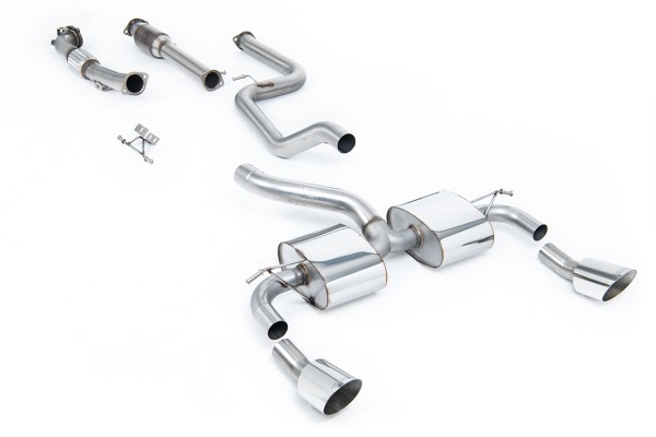 Milltek Sport Auspuffanlage passend für Ford Focus MK2 RS 2.5T mit Sportkatalysator - ungedämpft (non-resonated)