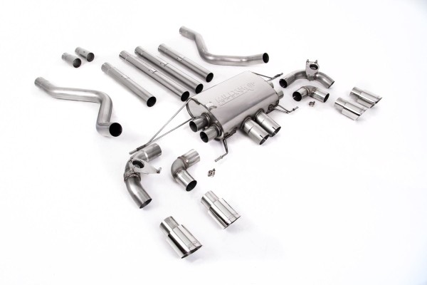 Milltek Klappen Auspuffanlage passend für Land / Range Rover Defender 110 5.0 V8 ab OPF - ungedämpft - polierte Endrohre