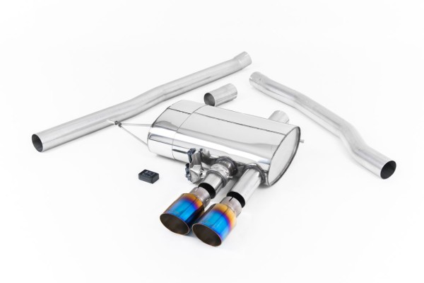 Milltek Klappen Auspuffanlage passend für Mini Cooper Mk3 F56 S 2.0 Turbo - mit Fernbedienung - titan-geflämmte Endrohre