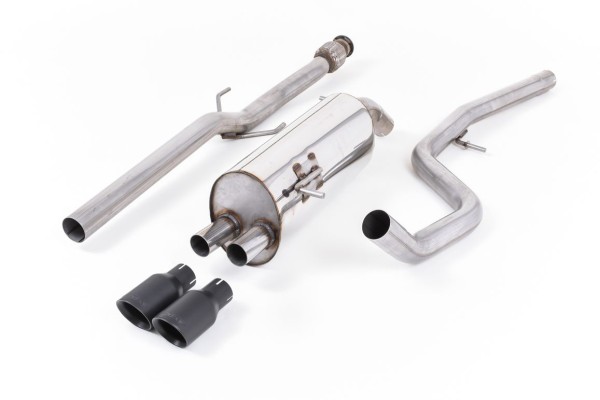 Milltek Sport Auspuffanlage passend für Peugeot 208 GTI 1.6 ungedämpft (non-resonated) - schwarze Endrohre