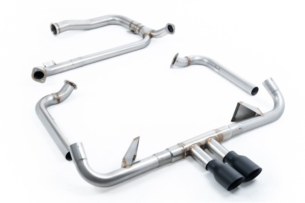 Milltek Sport Auspuffanlage passend für Porsche Boxster & Cayman 718 GTS 2.5T OPF - mit Kat-Ersatzrohr - schwarze Endrohre