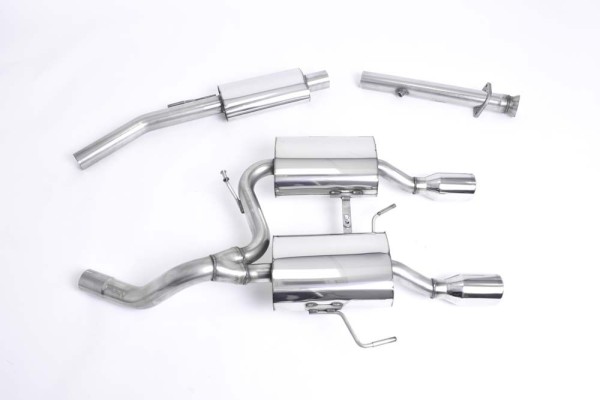 Milltek Sport Auspuffanlage passend für Renault Clio 182 2.0 16v mit Mittelschalldämpfer & mit Katalysator-Ersatzrohr
