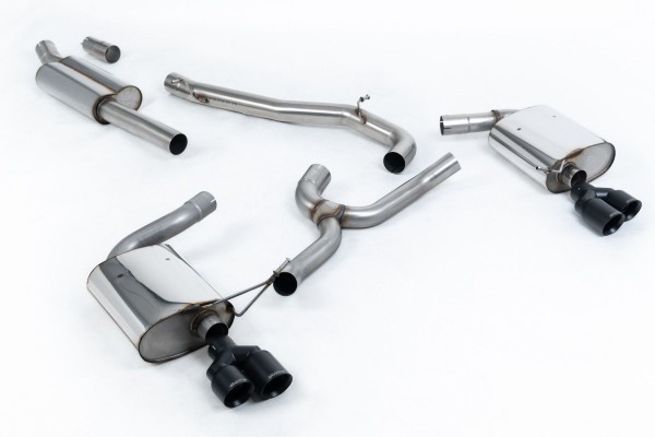 Milltek Sport Auspuffanlage passend für Seat Leon ST Cupra 300 NON-OPF-Modelle - ovale schwarze Endrohre