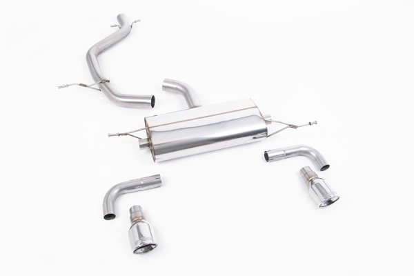 Milltek Sport Auspuffanlage passend für Volkswagen Golf Mk6 GTI 2.0 TSI ungedämpft (non-resonated) - polierte Endrohre Jet 100mm