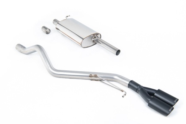 Milltek Sport Auspuffanlage passend für Volkswagen Transporter / Caravelle T6 SWB 2.0 TSI - gedämpft - doppeltes schwarzes Endrohr